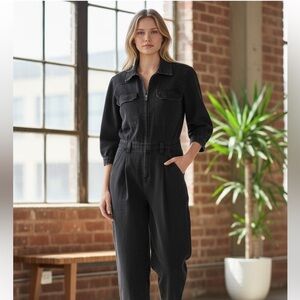 We The Free Black Denim Utility Jumpsuit